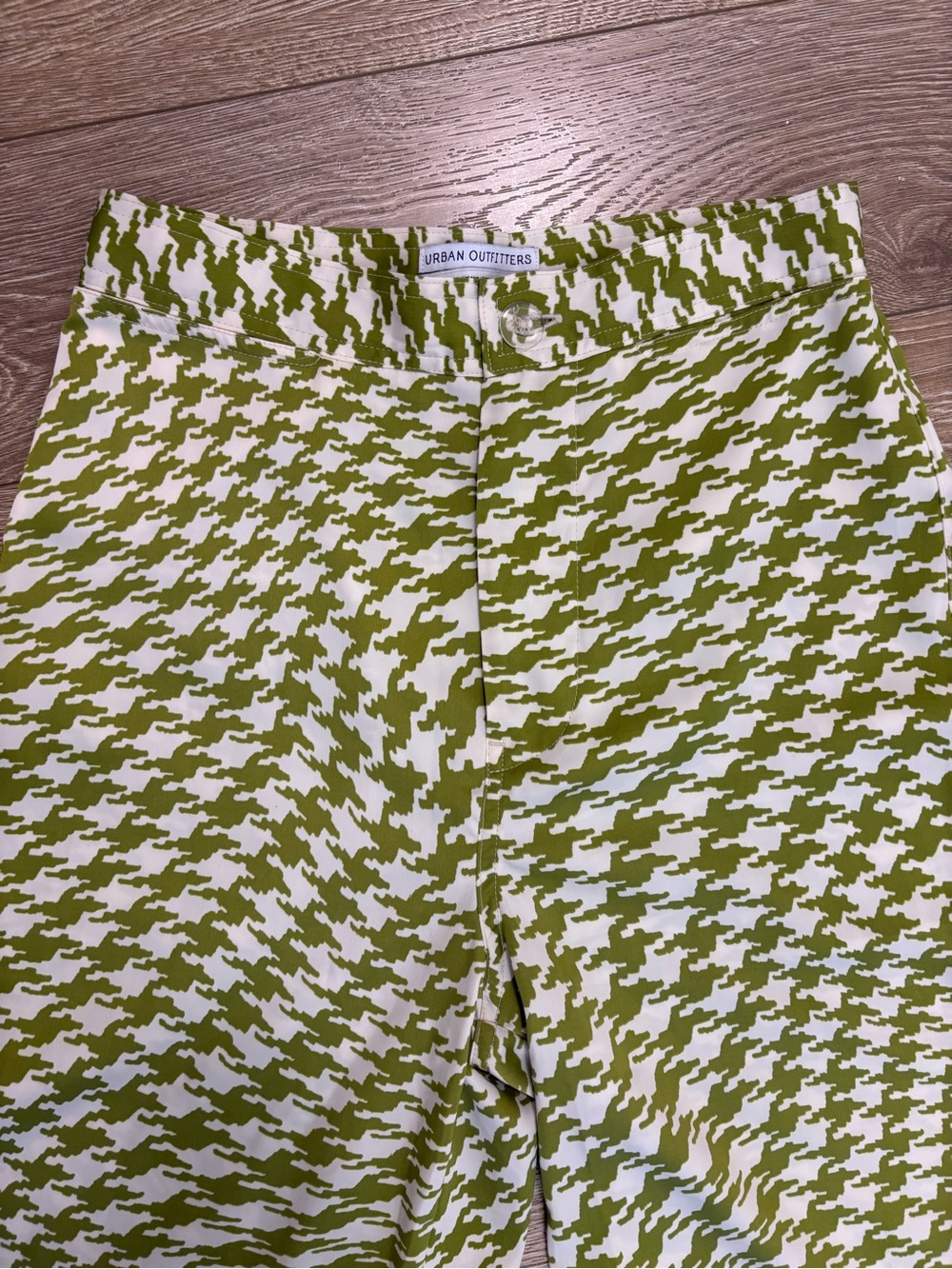 Urban Outfitters Green Check Wide Leg Pants - Picture 3 of 5
